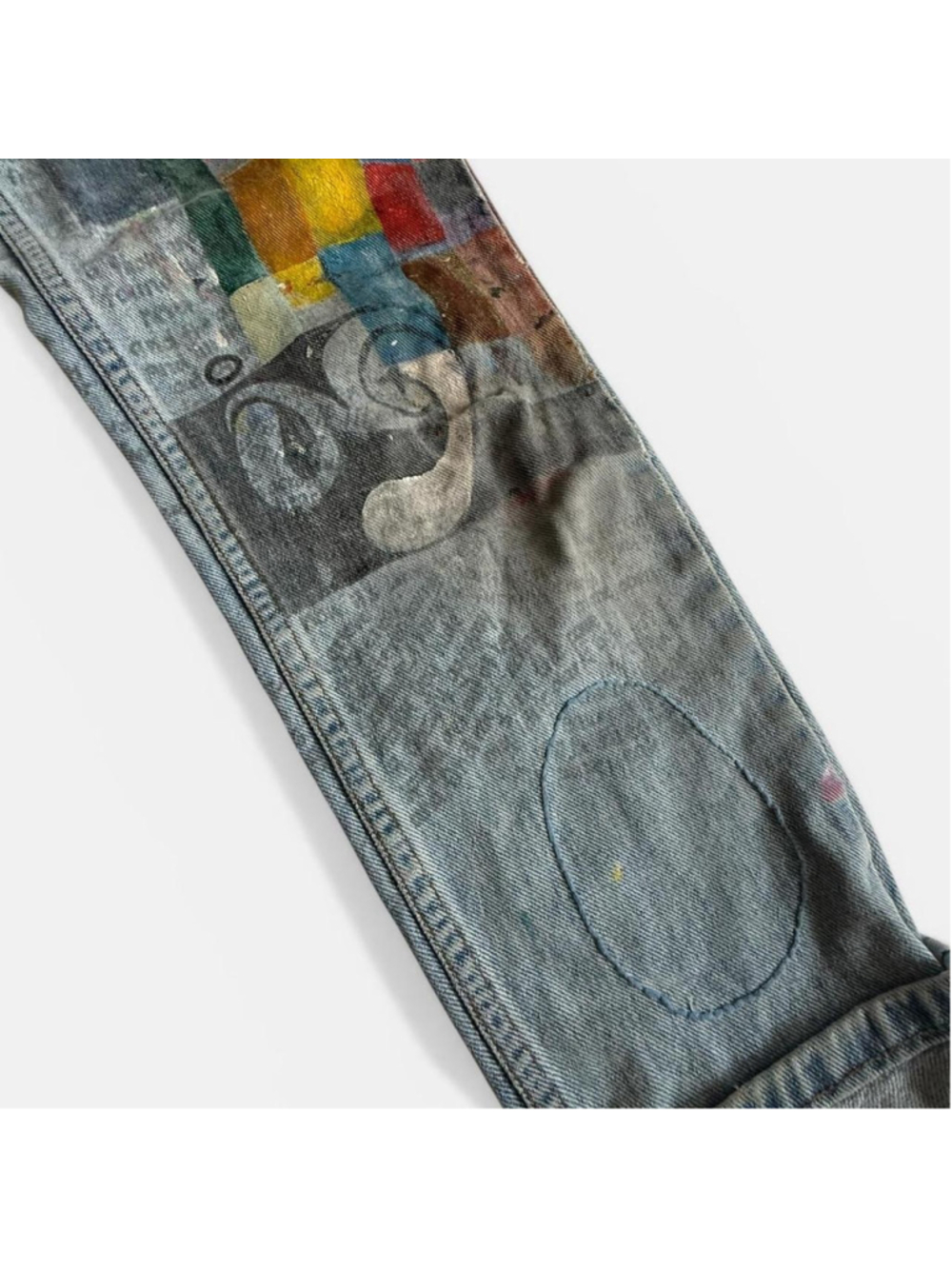 Vintage 90s B.U.M Equipment Custom Painted Jeans - Picture 4 of 6
